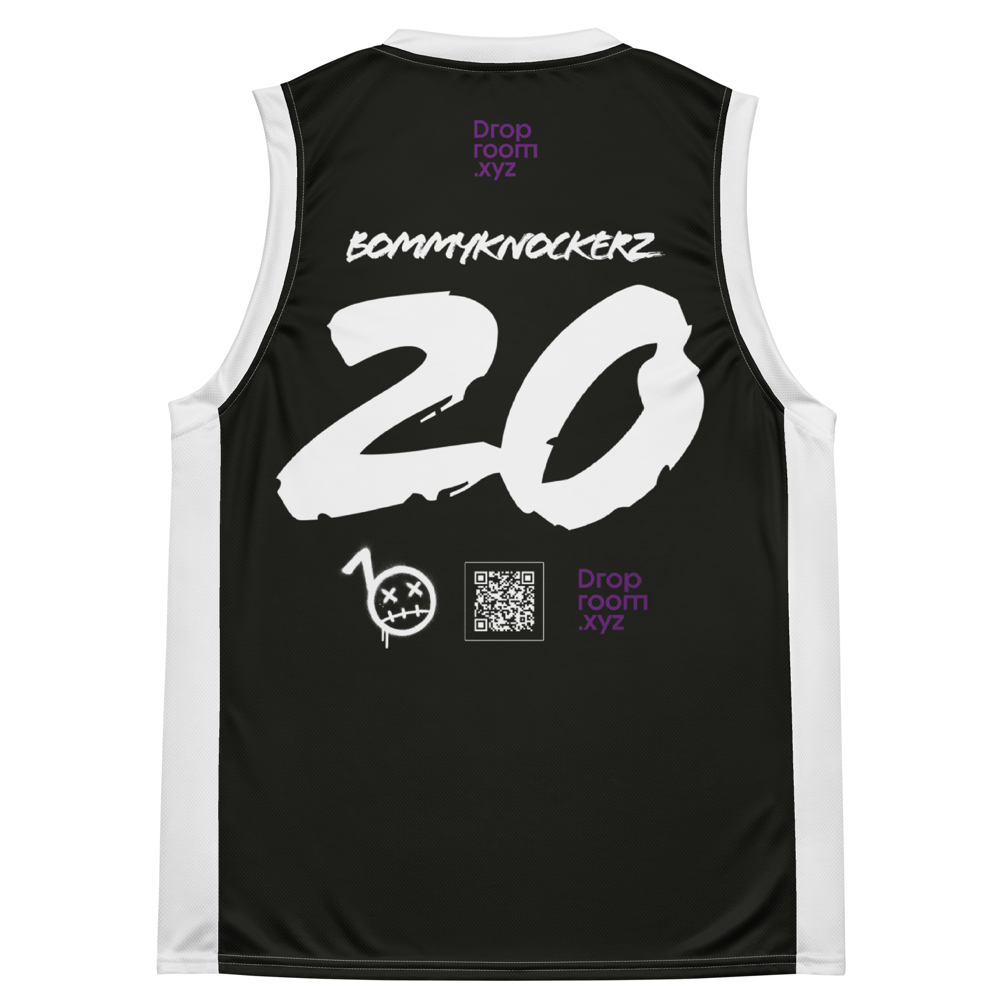 Unisex Basketball Jersey - Bommy Print - (BLACK)