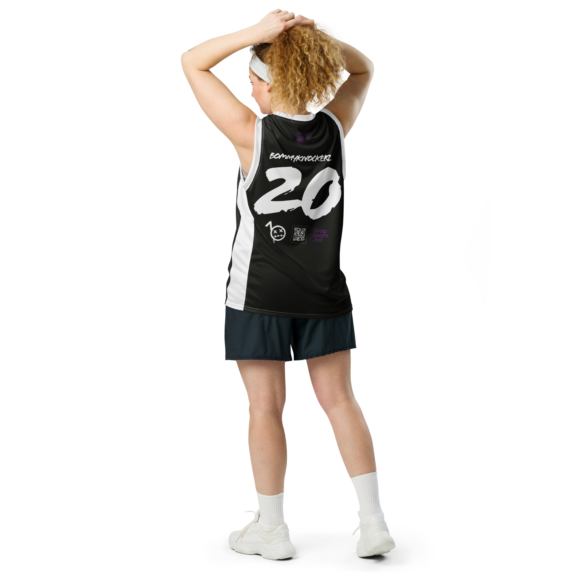 Unisex Basketball Jersey - Bommy Print - (BLACK)