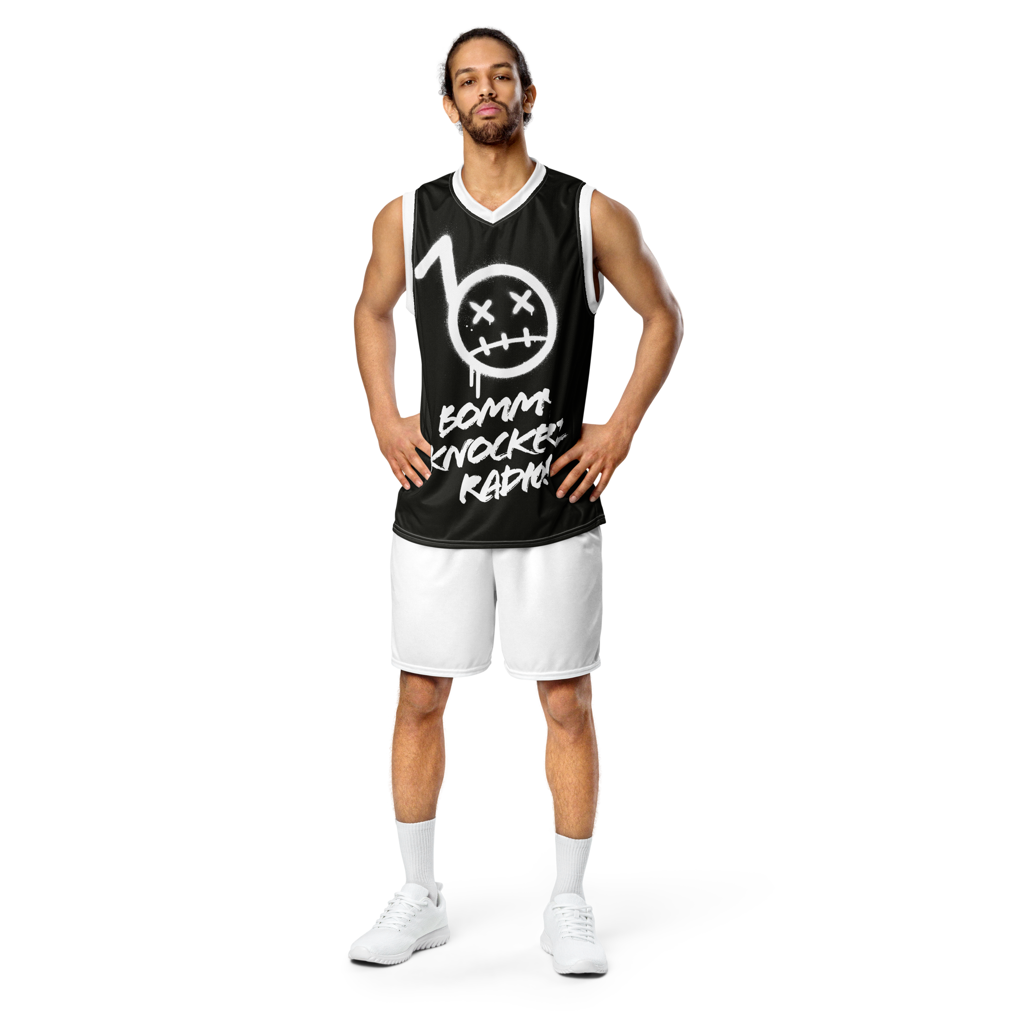 Unisex Basketball Jersey - Bommy Print - (BLACK)