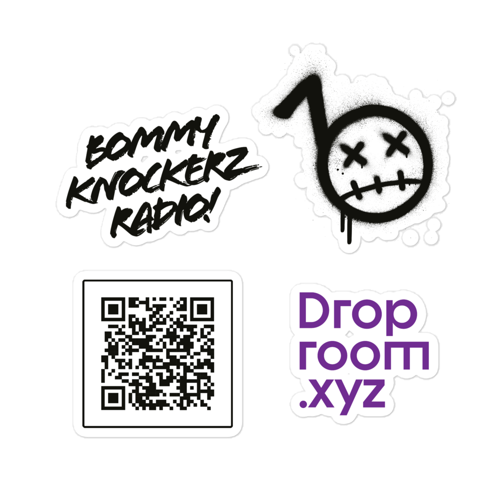 BommyKnockerz - Square Sticker Sheet - (WHITE)