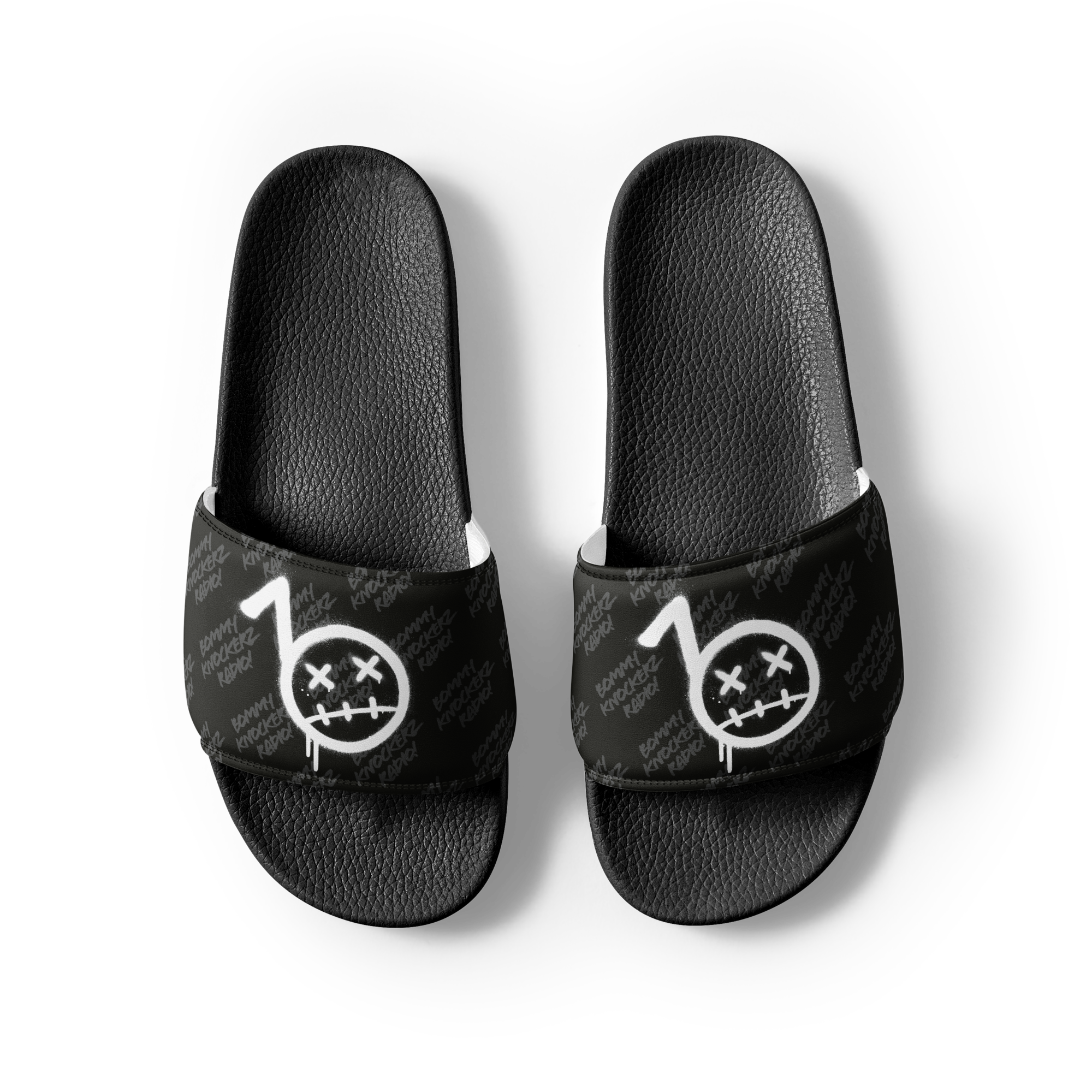 Men’s Slides - Bommy Print - (ALL BLACK)