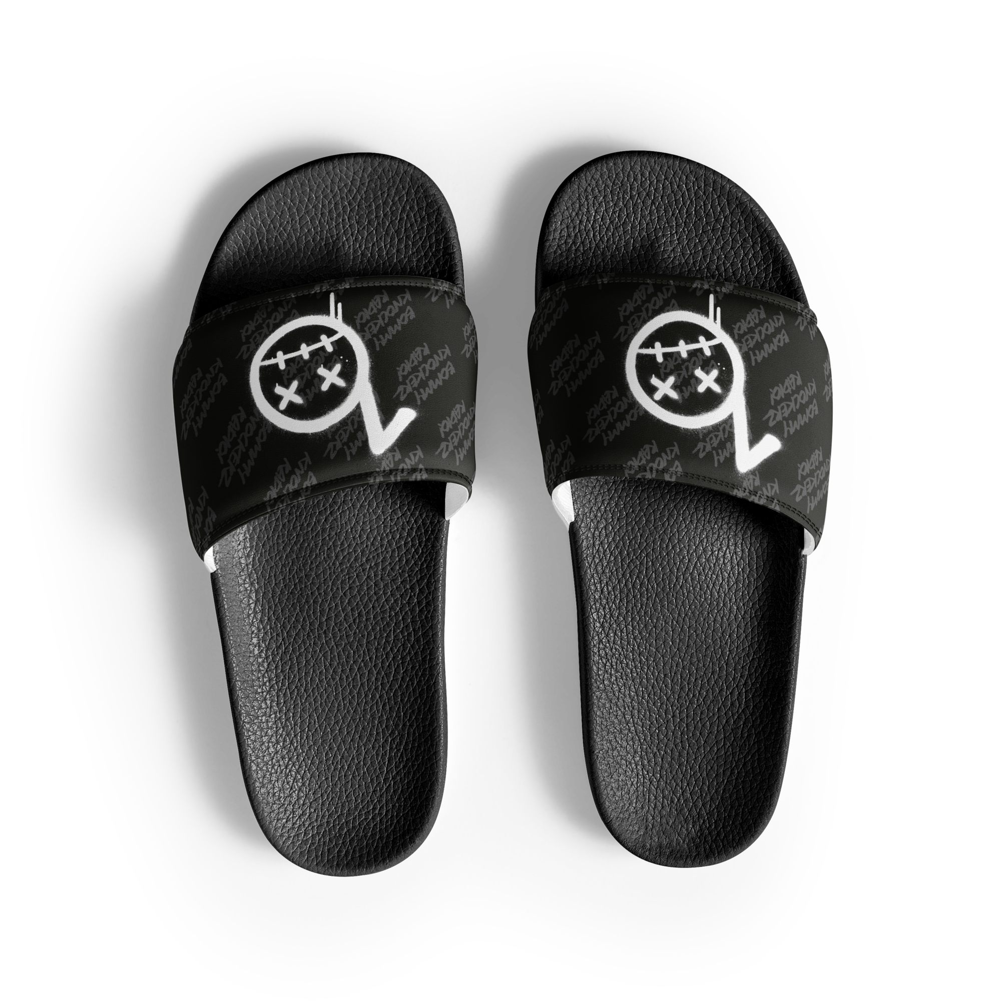 Men’s Slides - Bommy Print - (ALL BLACK)