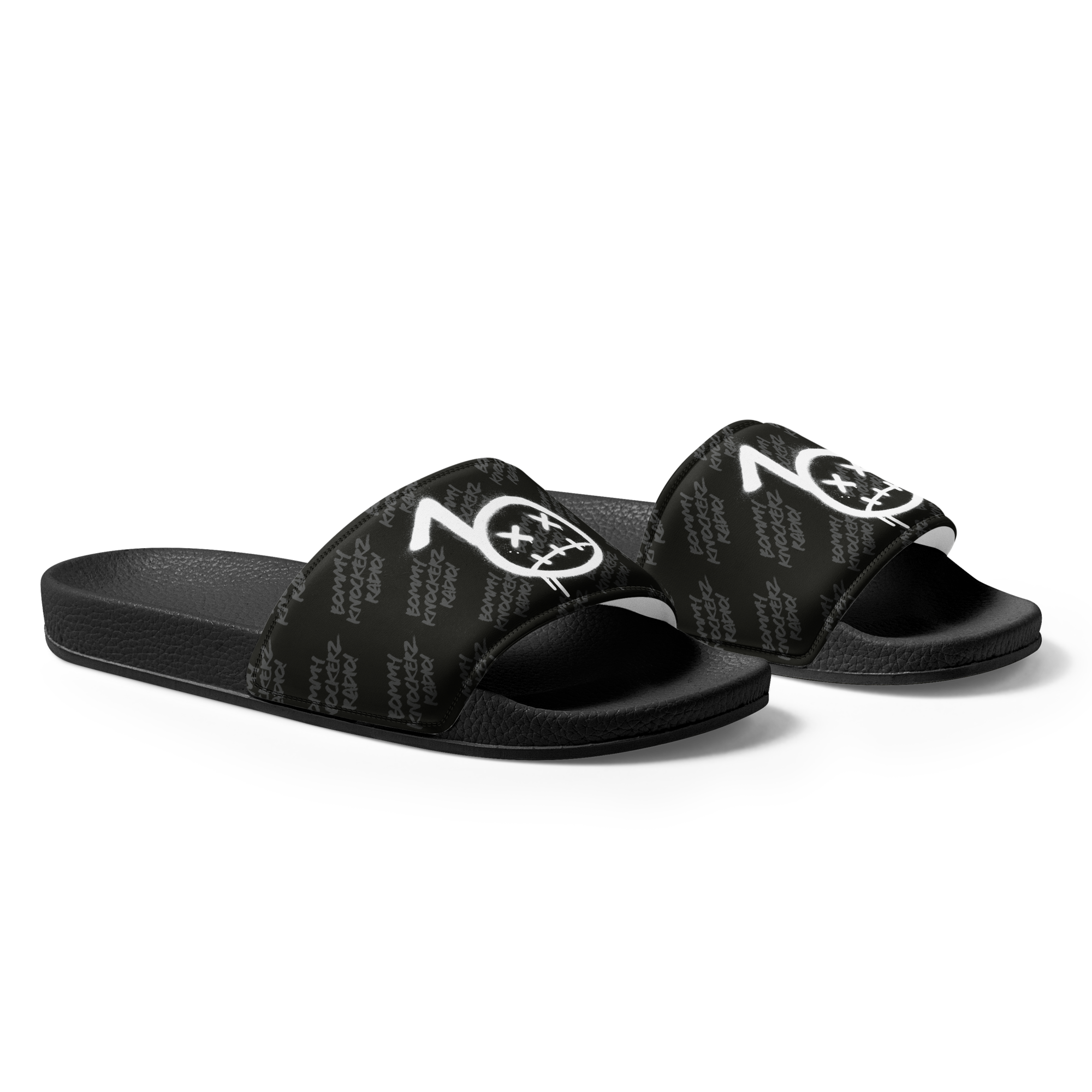 Men’s Slides - Bommy Print - (ALL BLACK)