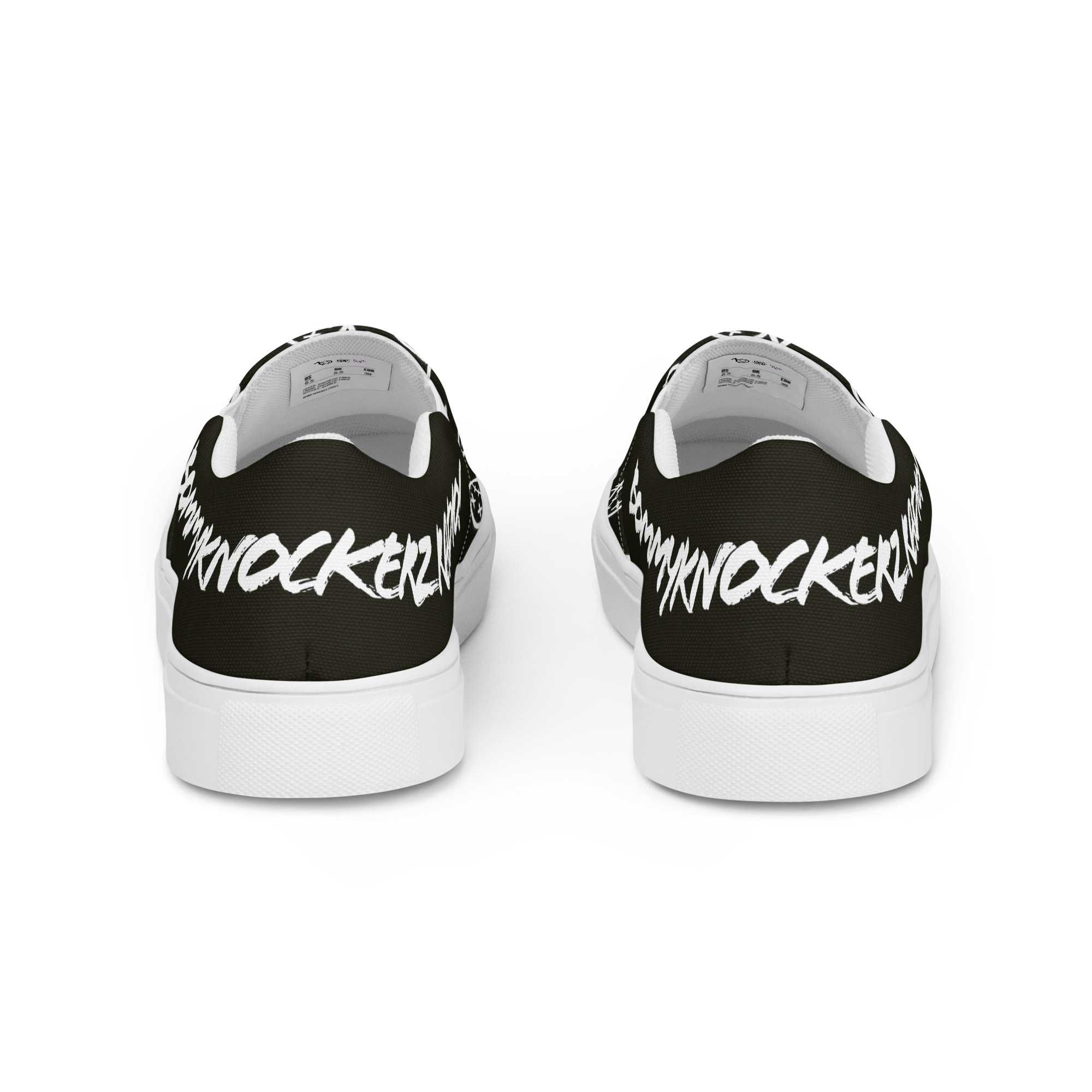 BommyKnockerz - Men’s Slip-on Shoes - Bommy Print - (BLACK)