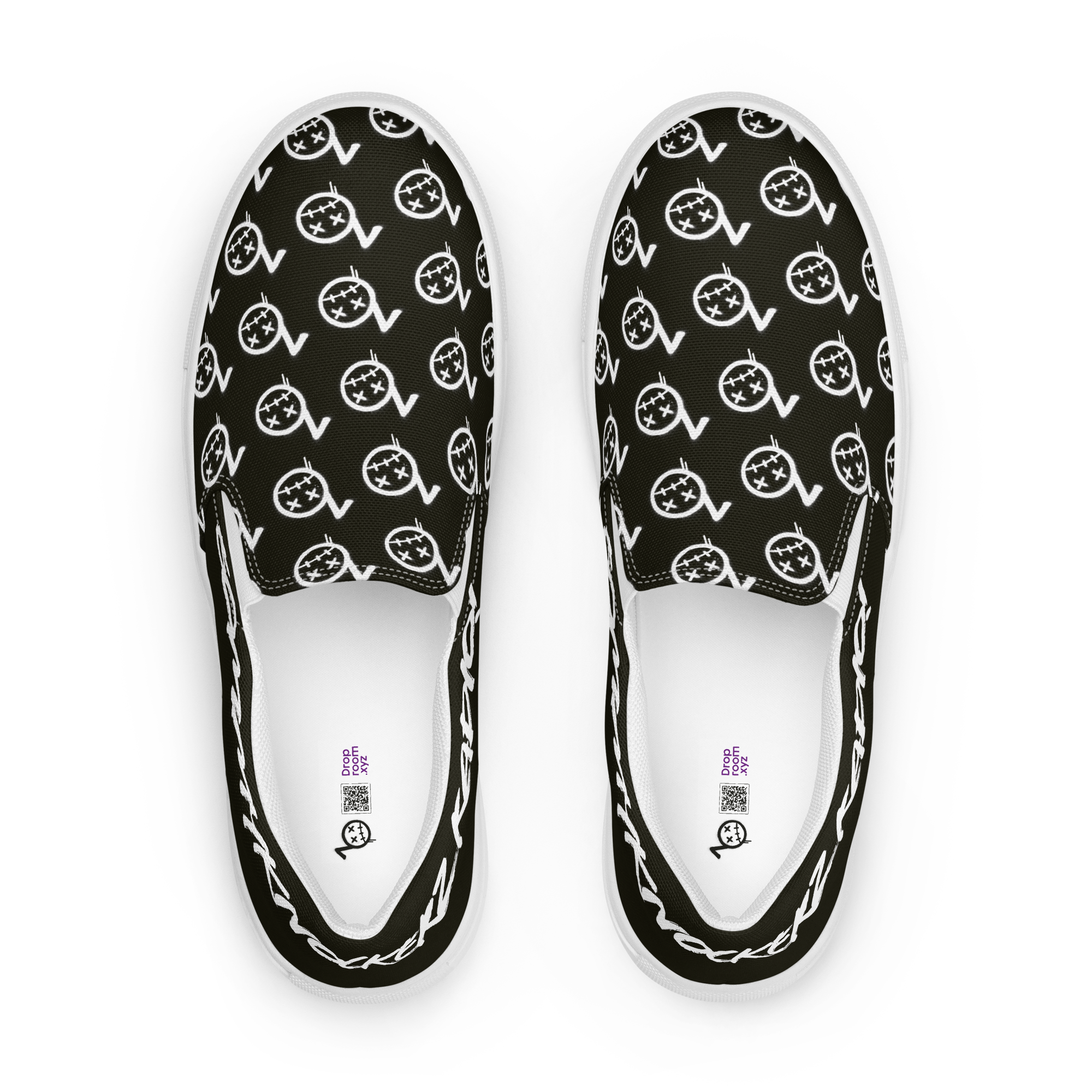 BommyKnockerz - Men’s Slip-on Shoes - Bommy Print - (BLACK)