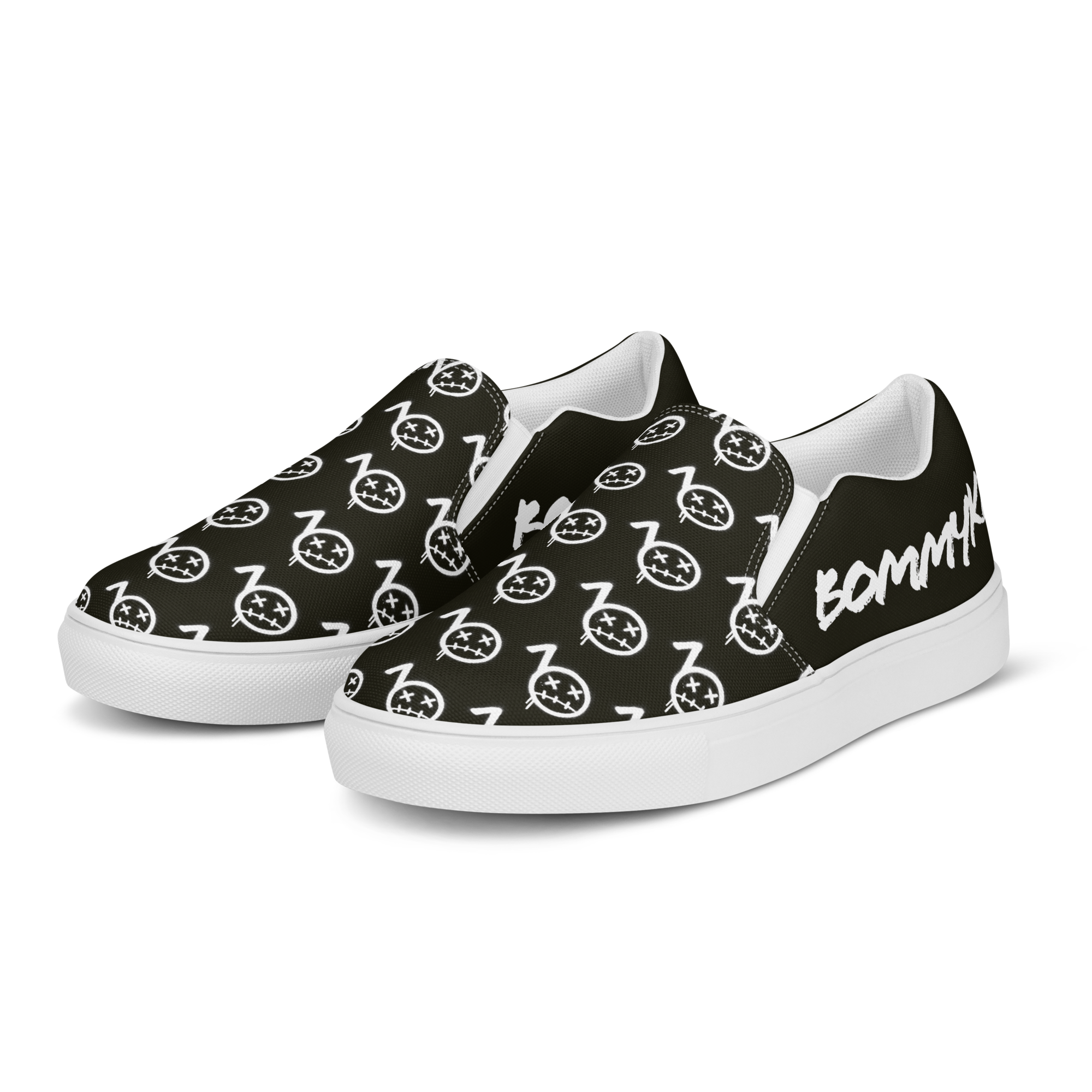 BommyKnockerz - Men’s Slip-on Shoes - Bommy Print - (BLACK)