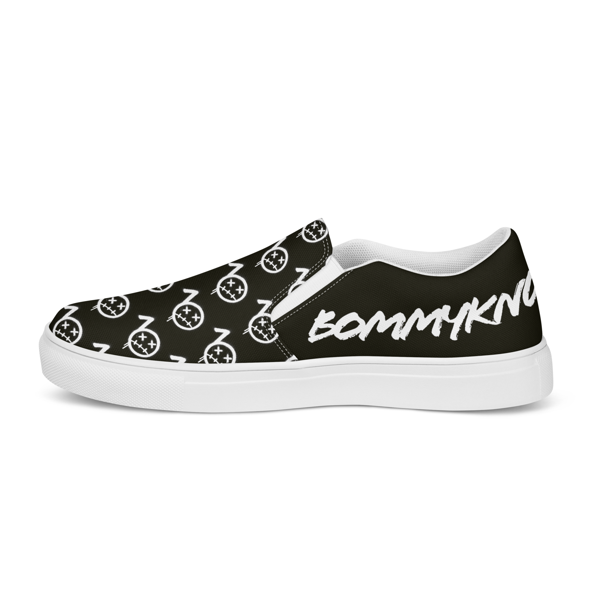 BommyKnockerz - Men’s Slip-on Shoes - Bommy Print - (BLACK)