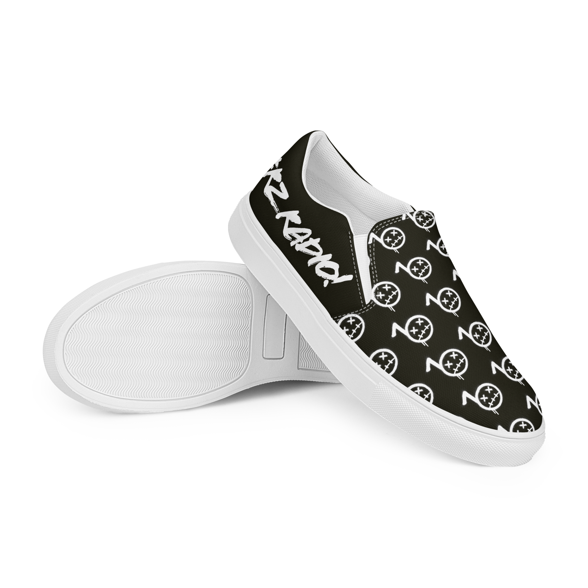 BommyKnockerz - Men’s Slip-on Shoes - Bommy Print - (BLACK)