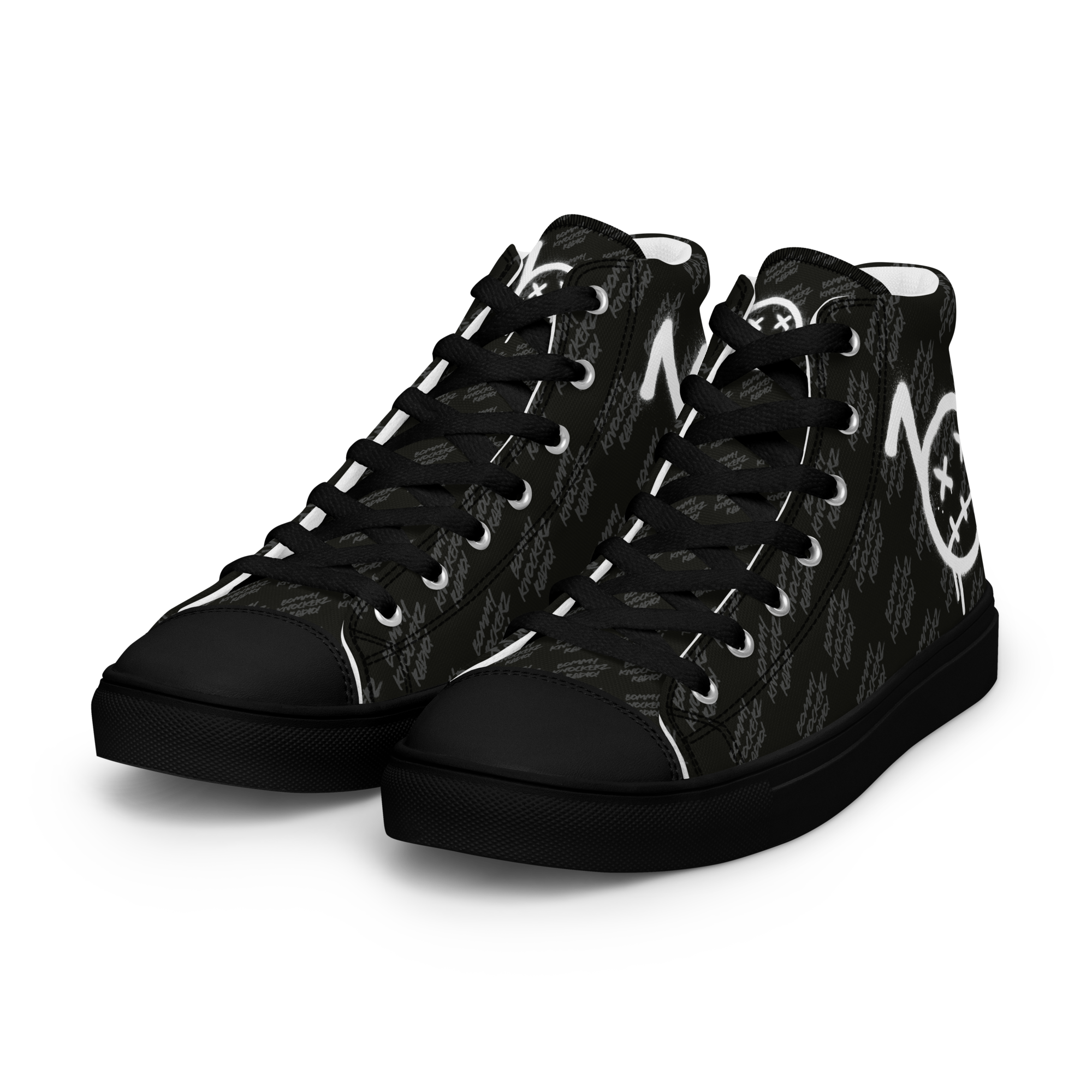 Women’s - High Top Sneakers - (ALL BLACK)