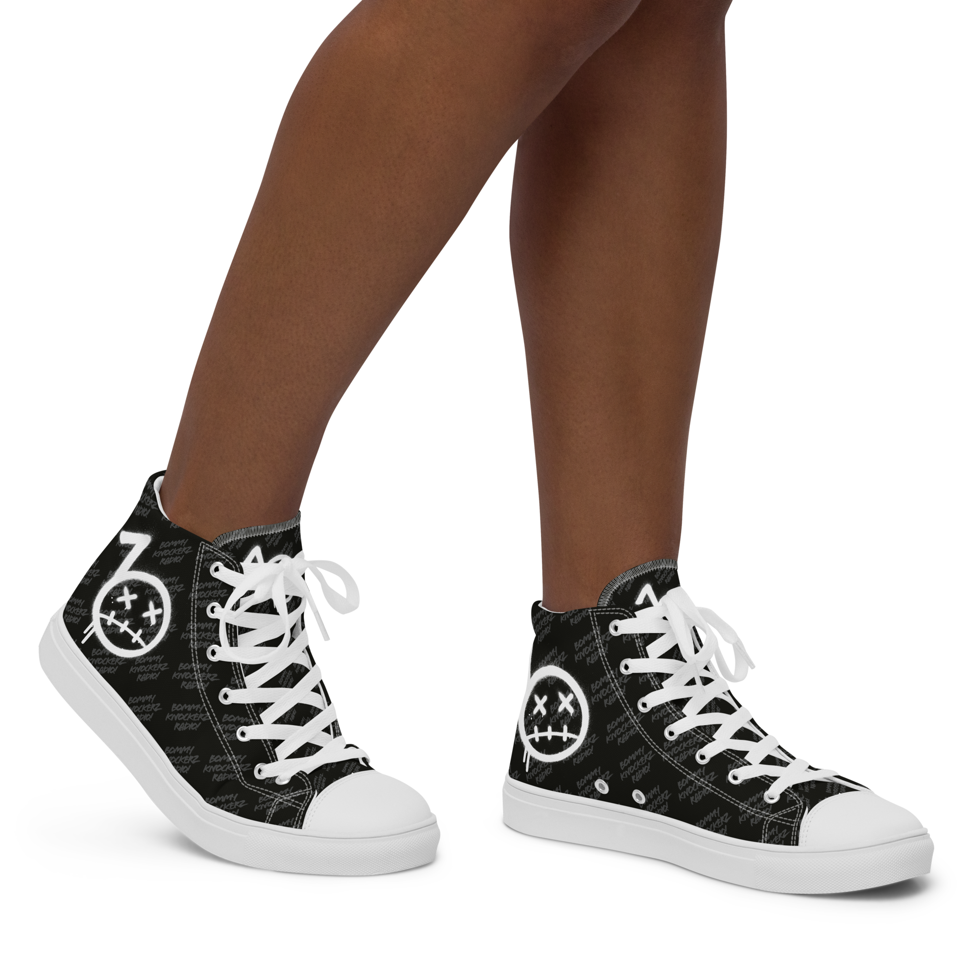 Women’s - High Top Sneakers - (BLACK)