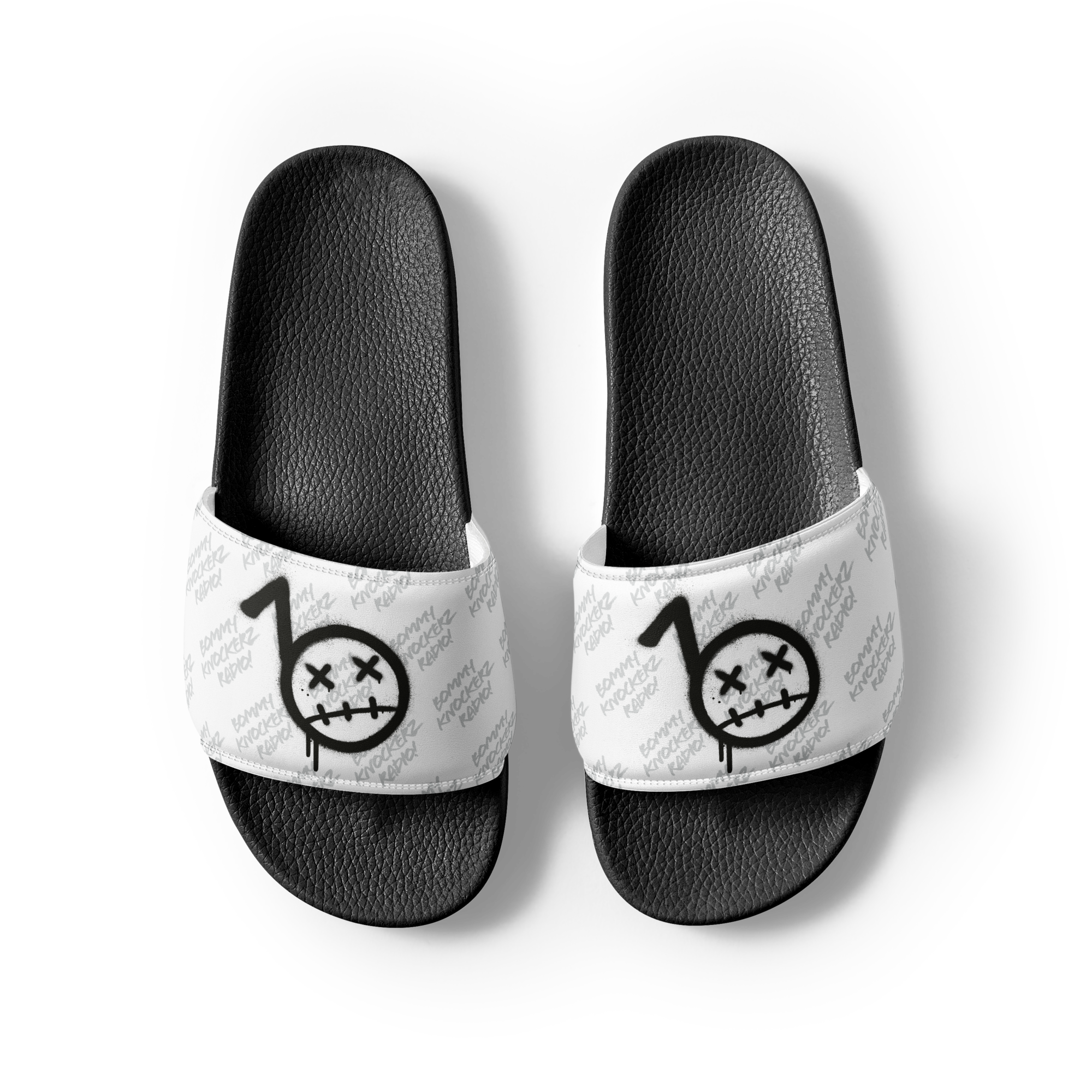 Women’s Slides - Bommy Print - (WHITE)