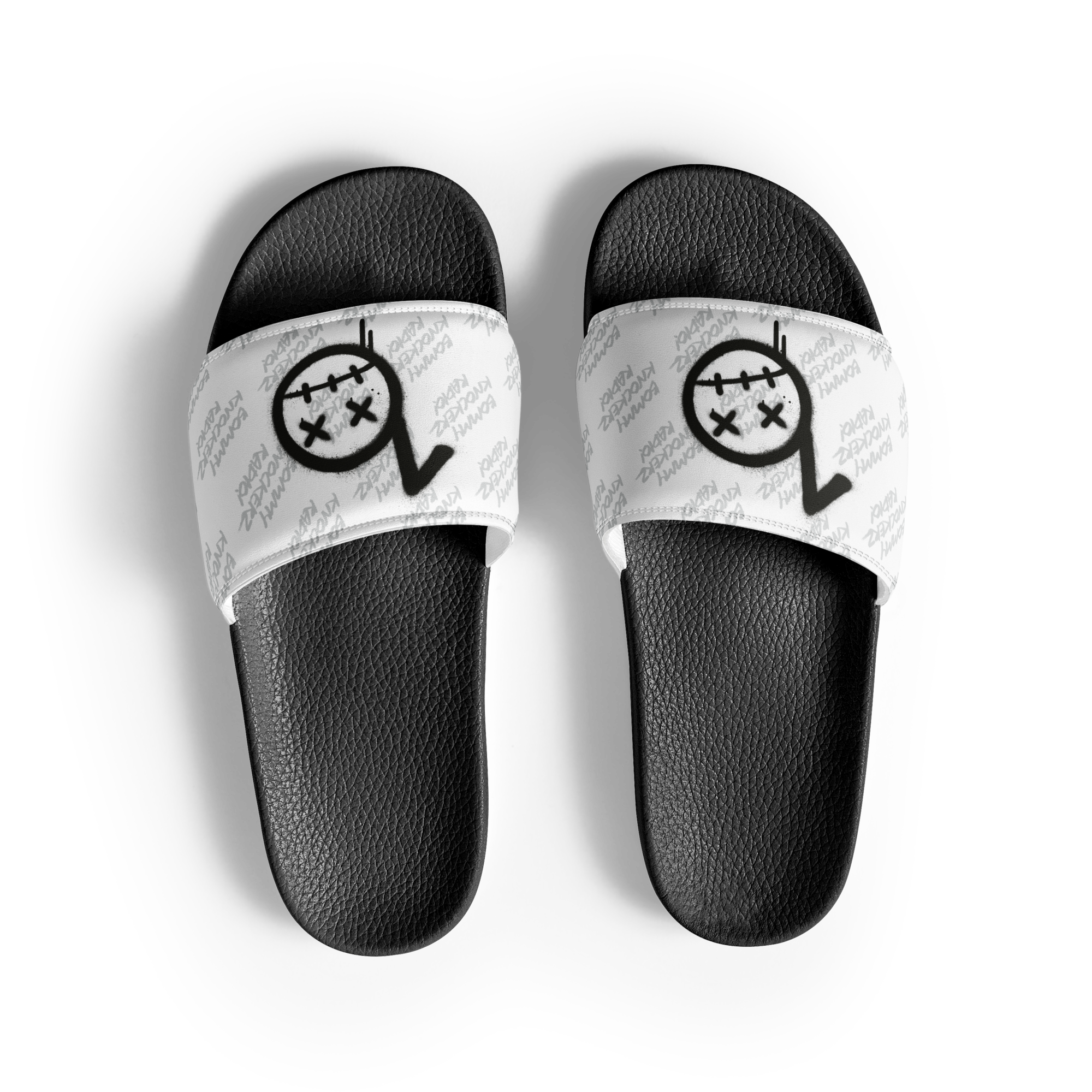 Women’s Slides - Bommy Print - (WHITE)